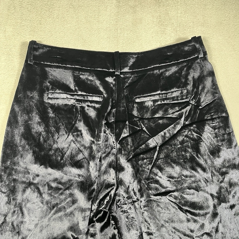 NWT-Paige Chateau Wide Leg Trouser Pant Women's 10 Midnight High Waist Velvet - Picture 5 of 11